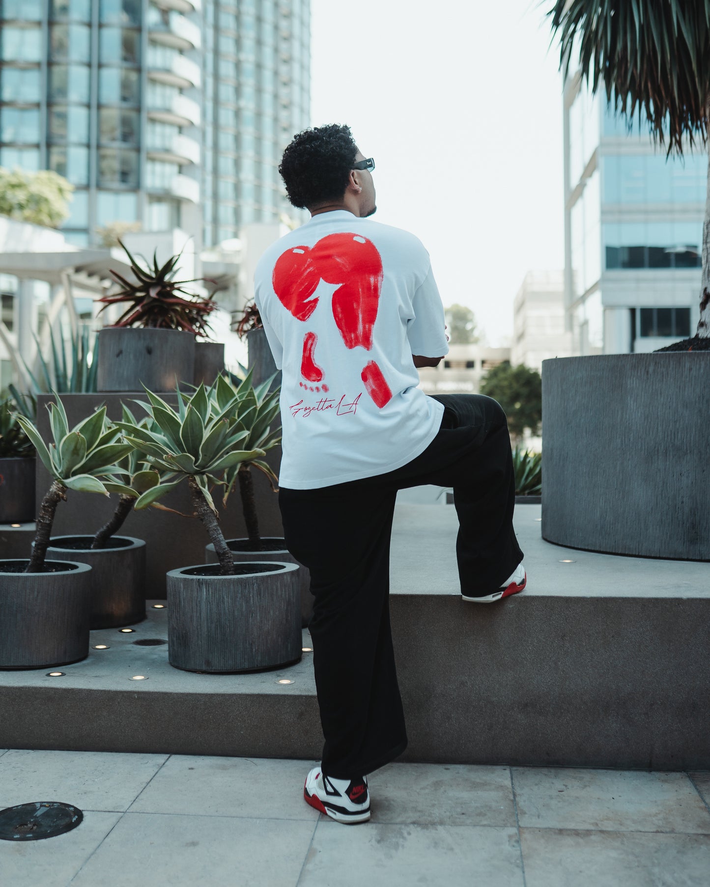 “Red Body Print” Oversized Shirt