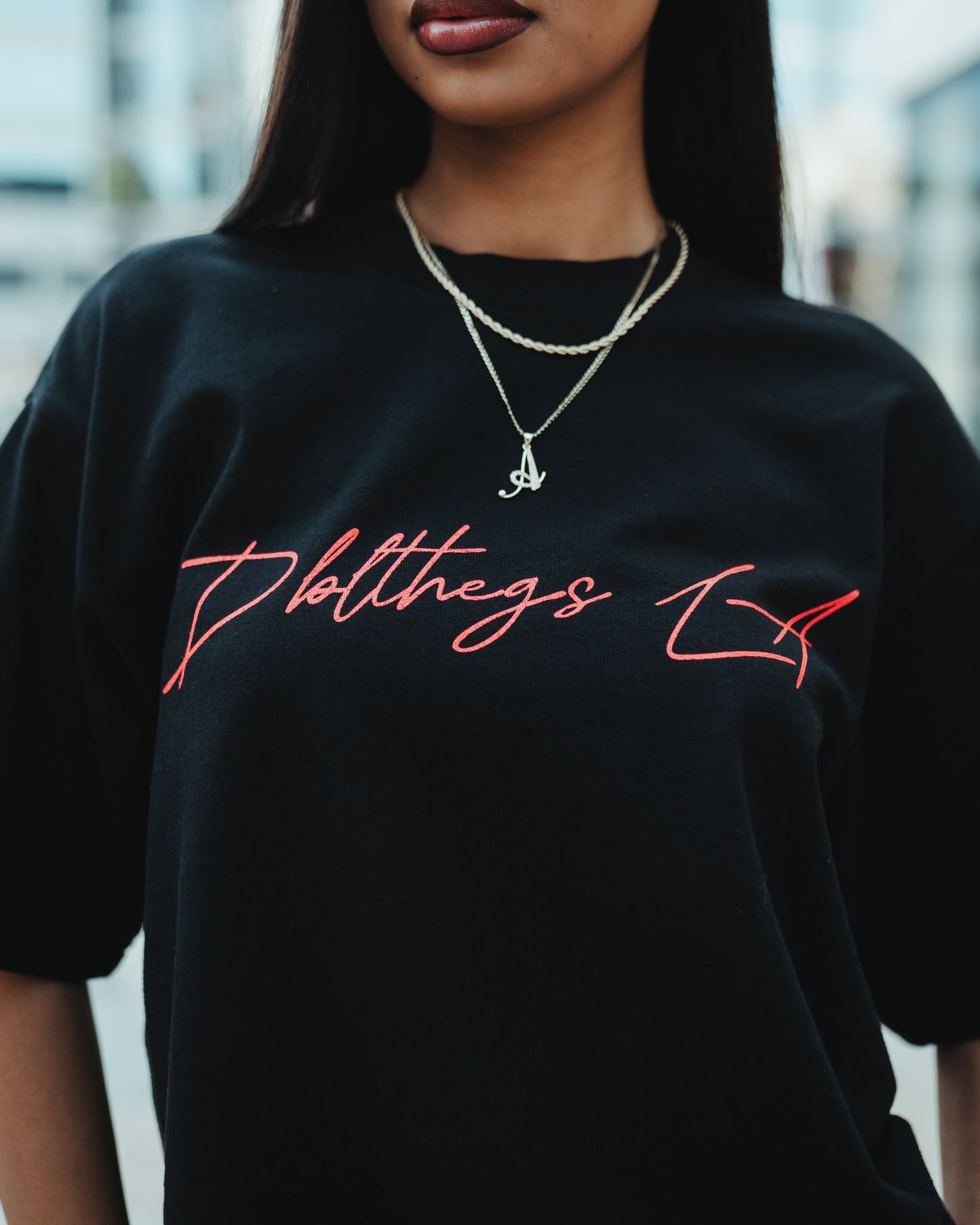 “Red Body Print” Oversized Shirt