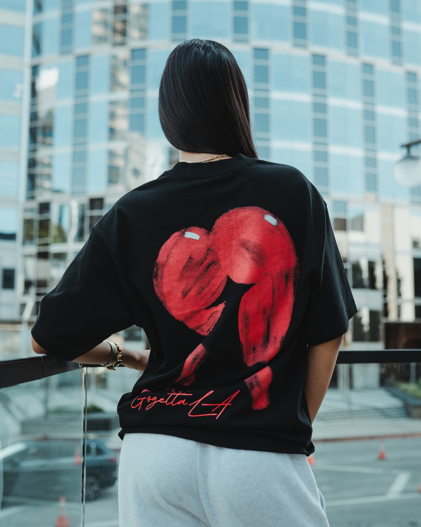 “Red Body Print” Oversized Shirt
